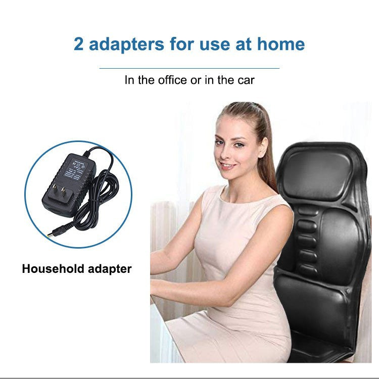 Colchón de masaje eléctrico multifunción para todo el cuerpo, con vibración Shiatsu, calefacción y asiento acolchado para el hogar y el coche