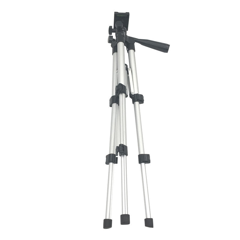 Soporte Trípode Profesional Plegable para Cámara con Tornillo y Cabezal Fluido Giratorio de 360°, Estabilizador de Aluminio con Soporte para Teléfono