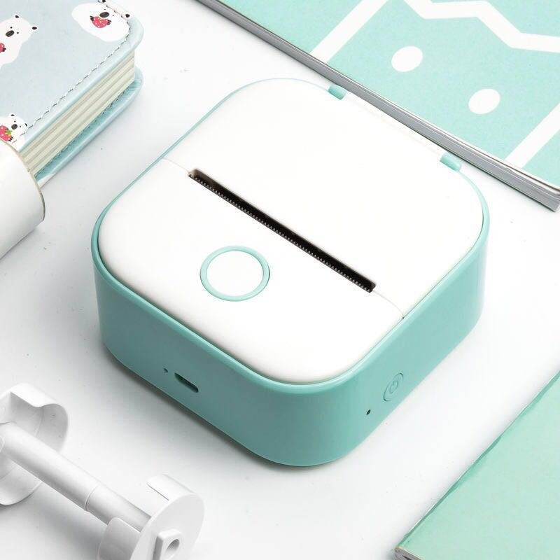Versión internacional T02, mini impresora térmica portátil Bluetooth de bolsillo para uso doméstico, para imprimir etiquetas, fotos y notas