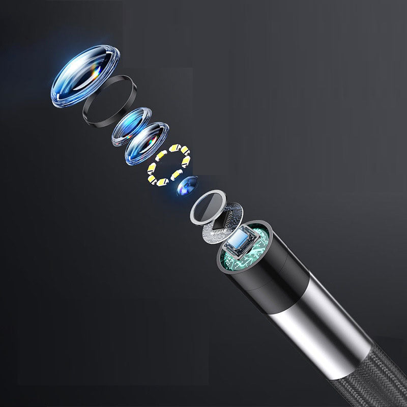 Endoscopio industrial inteligente con pantalla de alta definición, sonda para inspección de tuberías y mantenimiento de automóviles