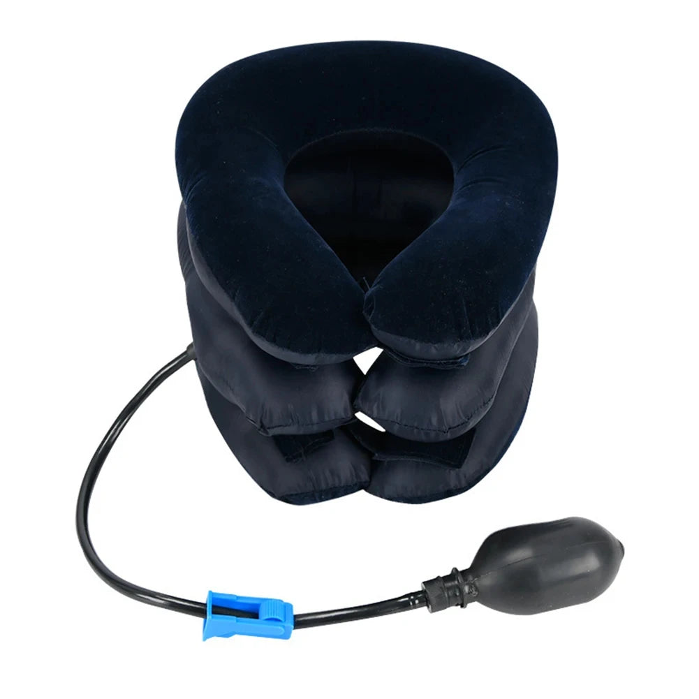 Dispositivo inflable de tracción cervical — Soporte para el cuello, ideal para uso en casa y oficina.