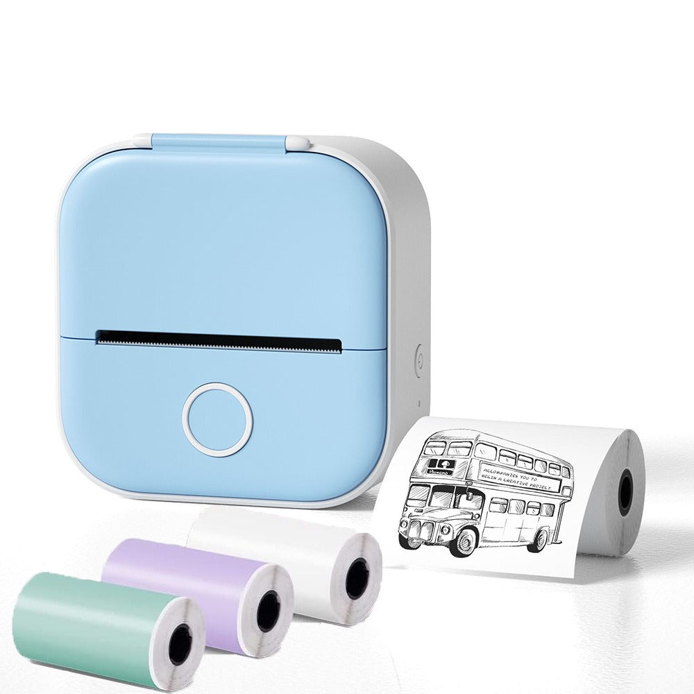 Versión internacional T02, mini impresora térmica portátil Bluetooth de bolsillo para uso doméstico, para imprimir etiquetas, fotos y notas