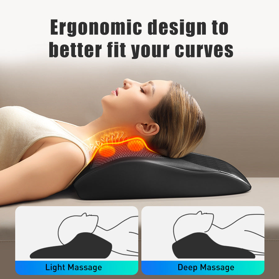 Almohada de masaje para cuello y hombros con amasamiento profundo y calor relajante
