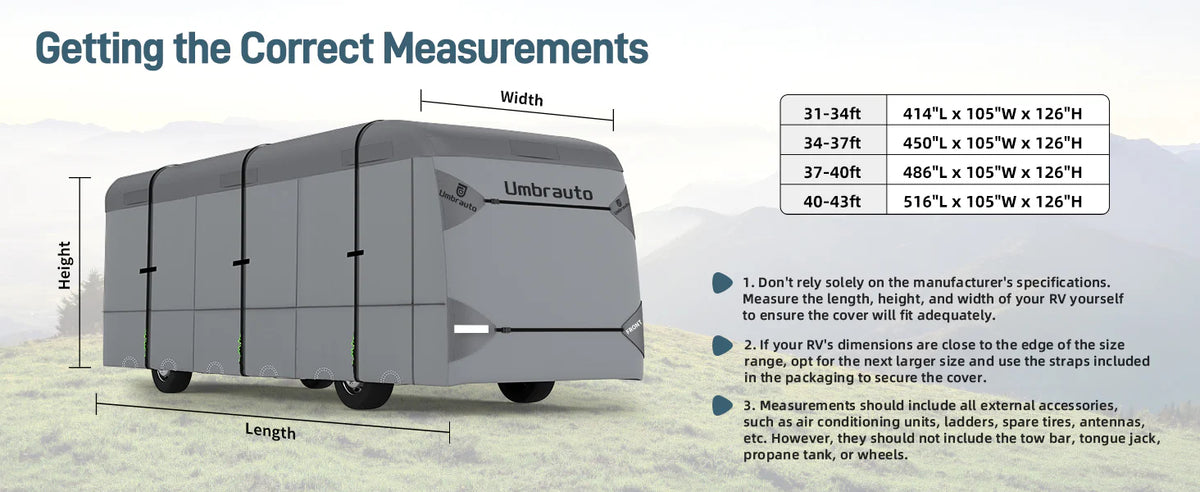 Funda Umbrauto para autocaravana Clase A, 7 capas reforzadas, resistente al viento y transpirable, color gris