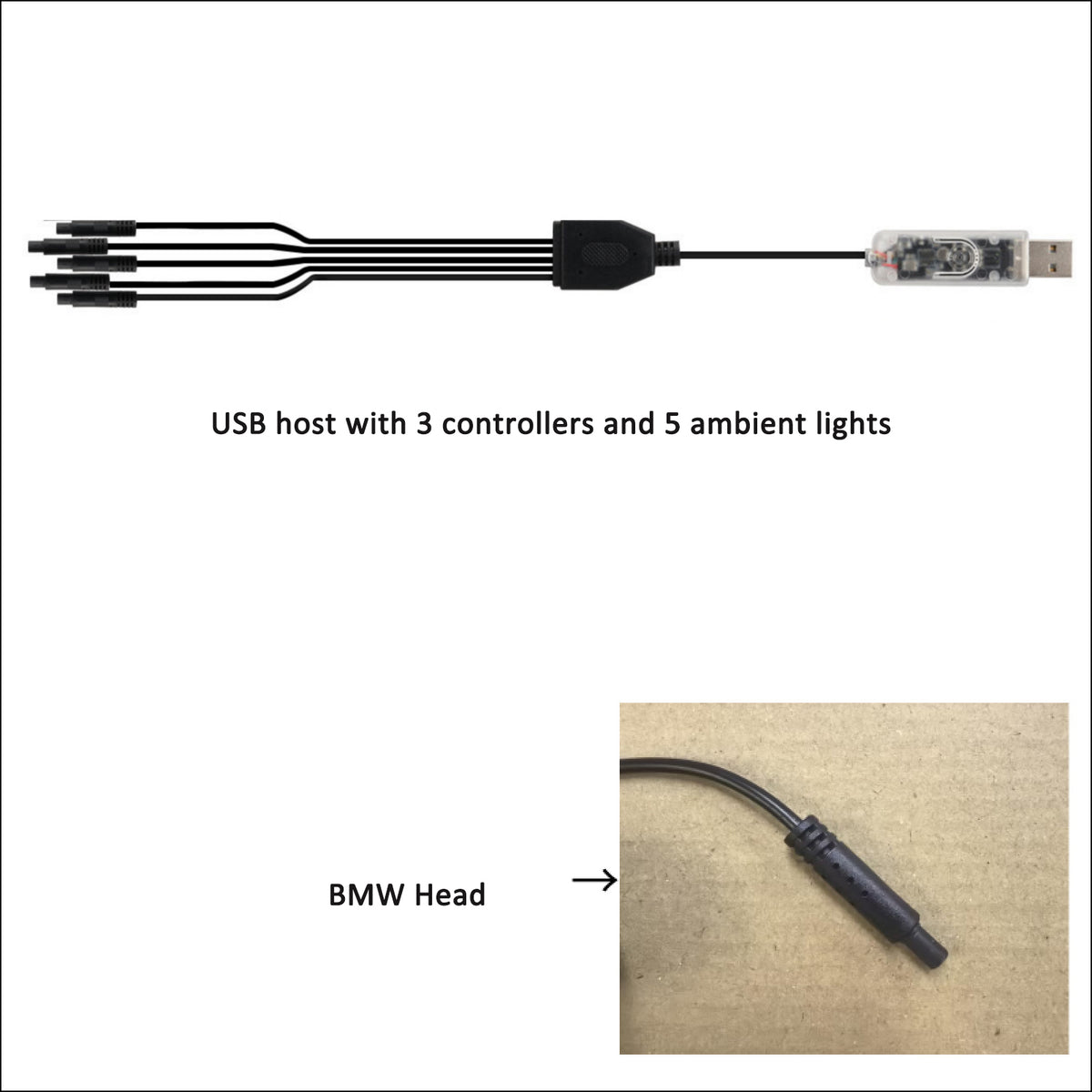 Luz ambiental LED de acrílico USB para coche con efecto de iluminación dinámica y estilo fluido