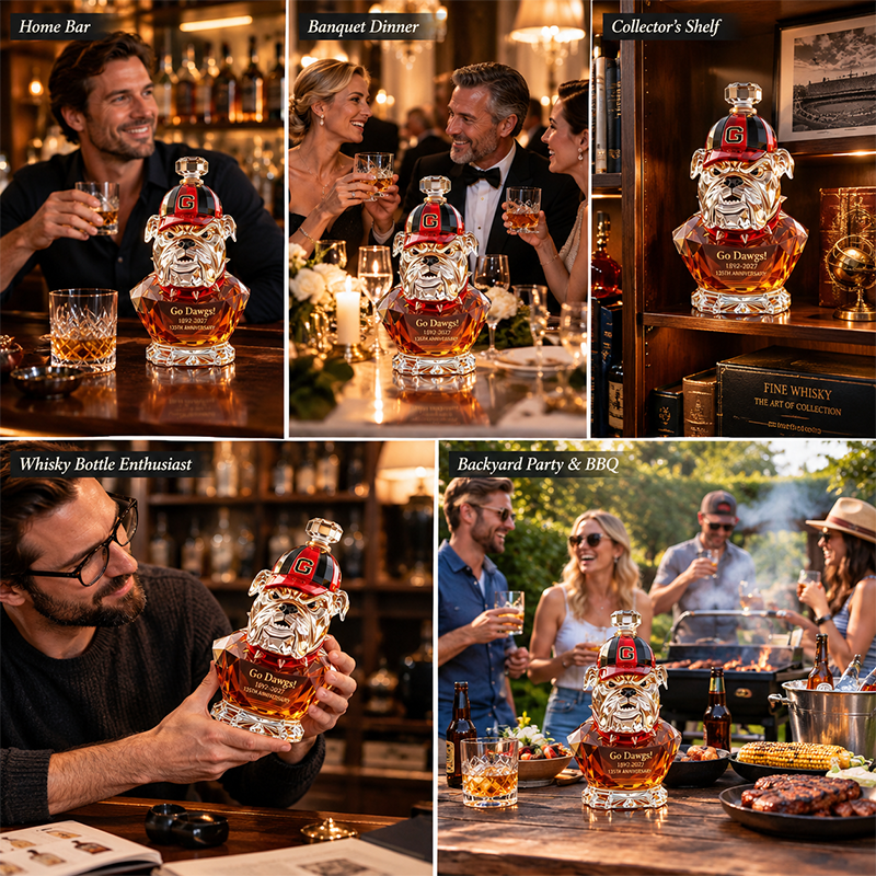 Botella de Licor de Cristal con Escultura Creativa – Decantador Multifuncional para Whisky y Bourbon, para Bar en Casa, Fiestas, Exhibición y Colección