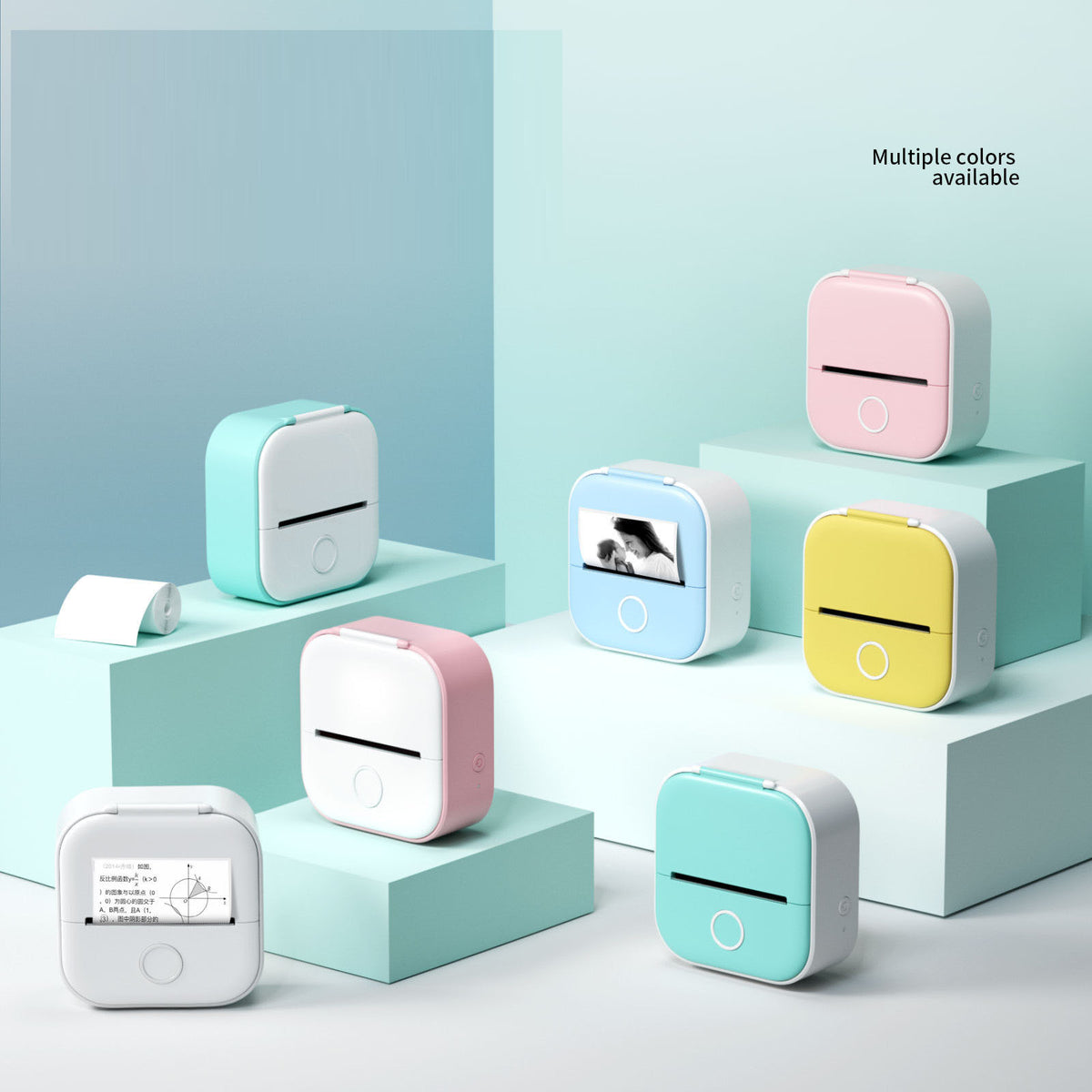 Versión internacional T02, mini impresora térmica portátil Bluetooth de bolsillo para uso doméstico, para imprimir etiquetas, fotos y notas