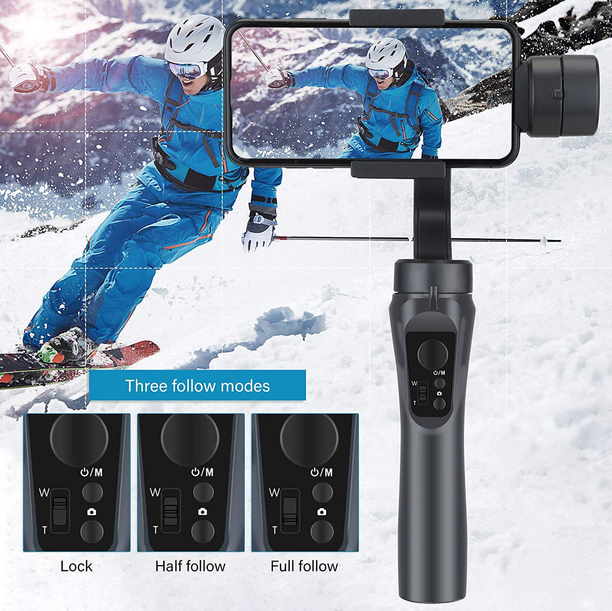 Estabilizador de mano de tres ejes F6 para teléfonos móviles, gimbal inteligente con antivibración y soporte para transmisiones en vivo en exteriores.