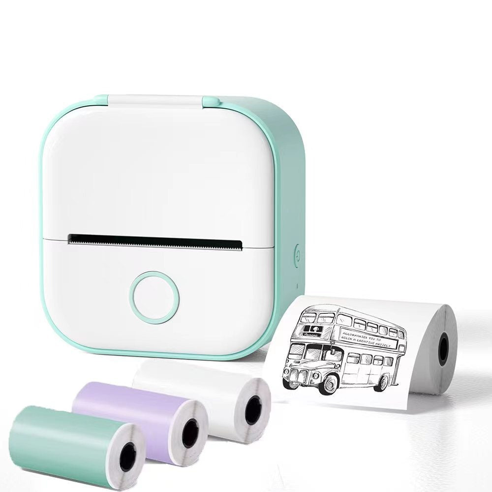 Versión internacional T02, mini impresora térmica portátil Bluetooth de bolsillo para uso doméstico, para imprimir etiquetas, fotos y notas