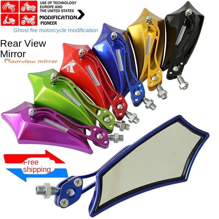Espejo retrovisor universal de aleación de aluminio para motocicleta y vehículo eléctrico, rosca derecha de 8 mm, venta al por mayor