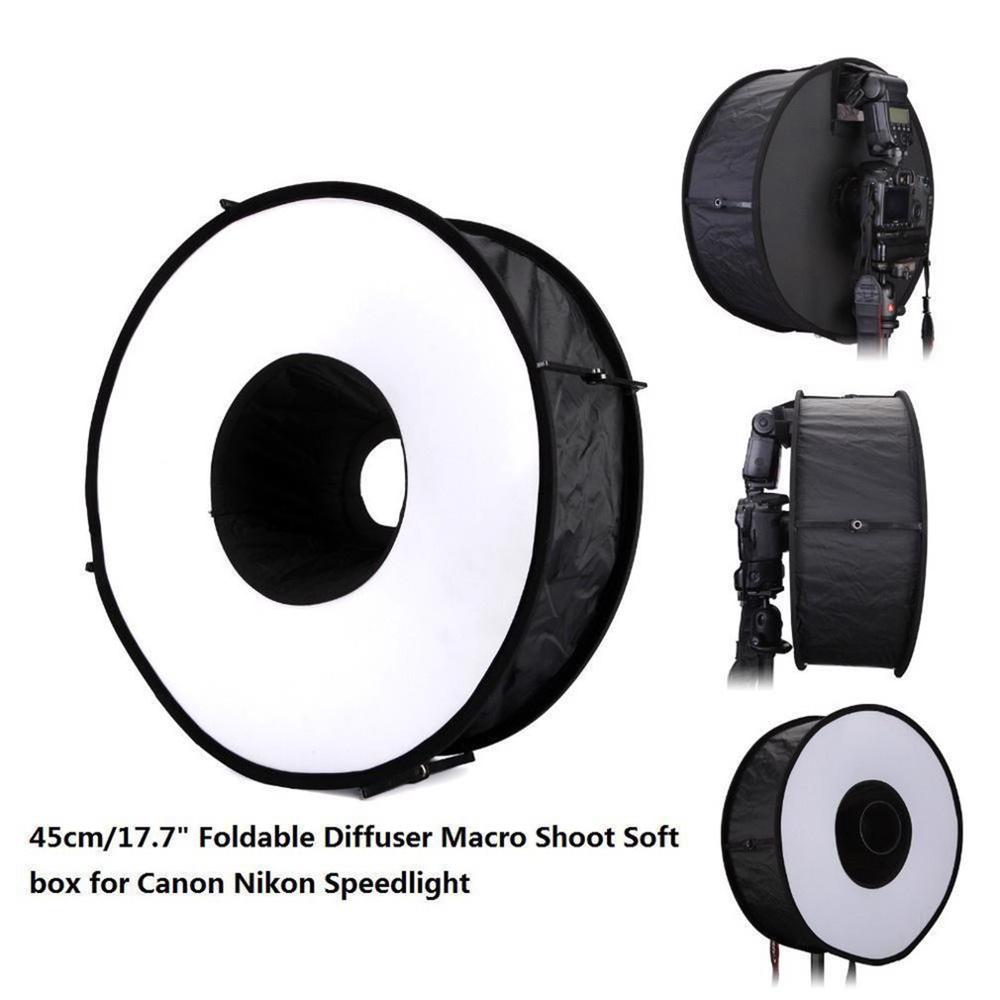 Nuevo softbox de anillo para flash, difusor redondo y plegable de luz suave para cámara.