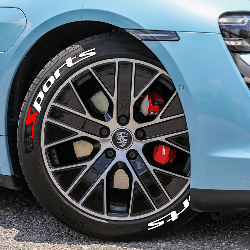 Pegatinas de letras para neumáticos de coche serie SPORTS, adhesivos 3D personalizables para modificación y decoración de neumáticos, estilo DIY