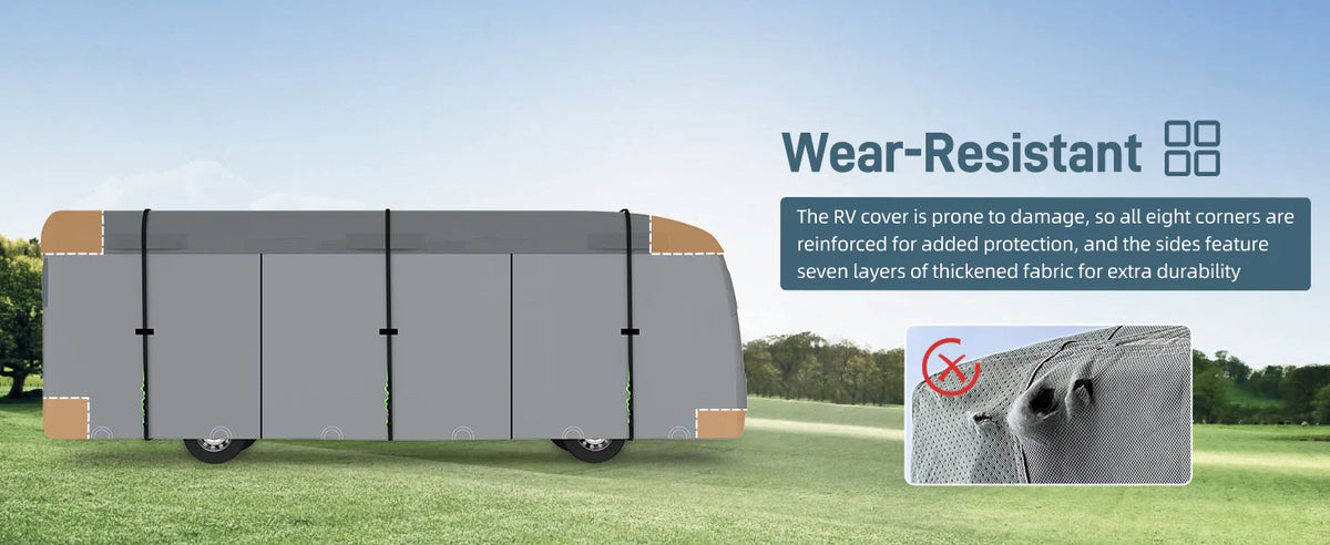 Funda Umbrauto para autocaravana Clase A, 7 capas reforzadas, resistente al viento y transpirable, color gris