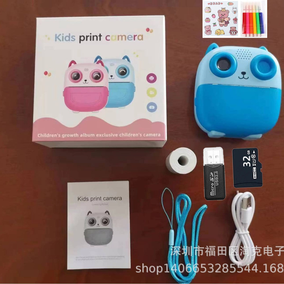 Cámara digital infantil tipo Polaroid con impresión de alta definición, fotografía, grabación de vídeo, disparo instantáneo e impresión instantánea, regalo para niños