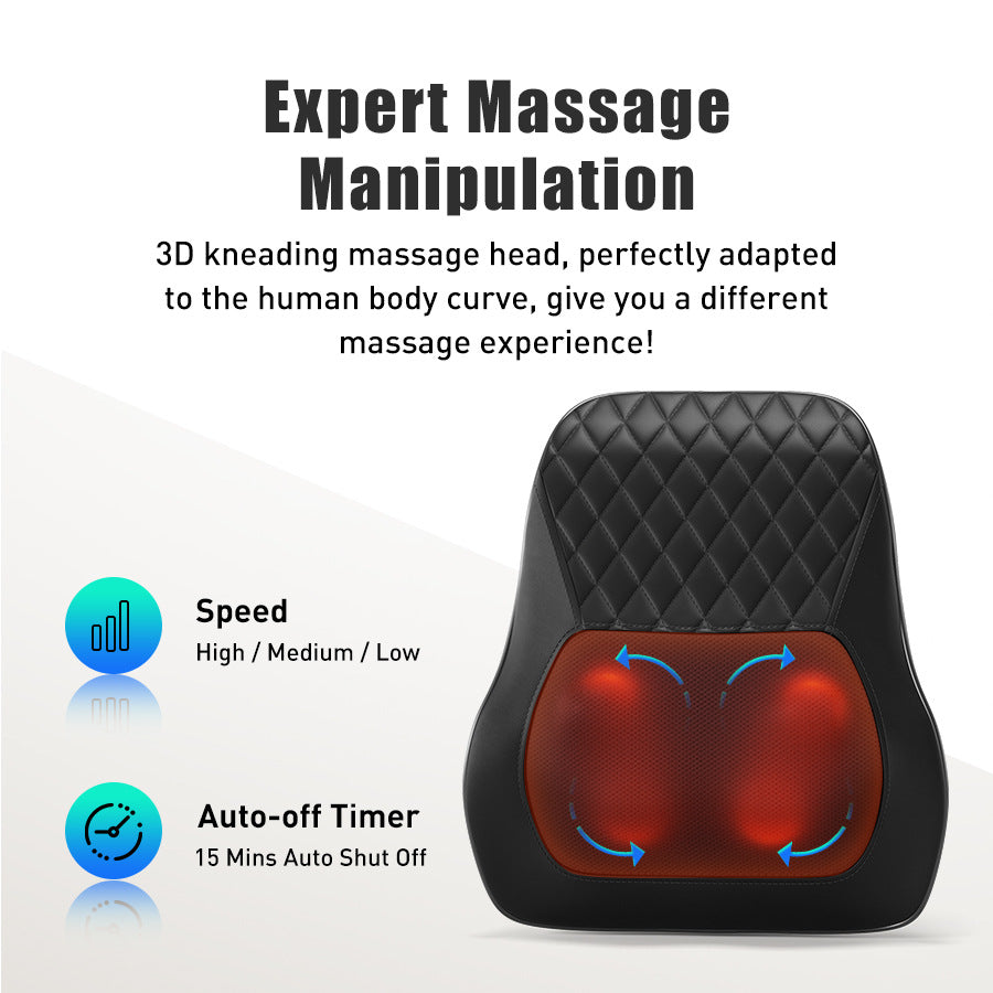 Almohada de masaje para cuello y hombros con amasamiento profundo y calor relajante