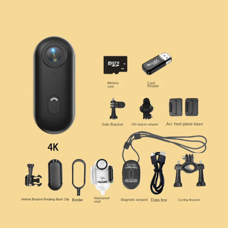 Cámara Deportiva Thumb con Clip Trasero Magnético – Cámara para Bicicleta, Grabadora Portátil para Deportes y Mascotas