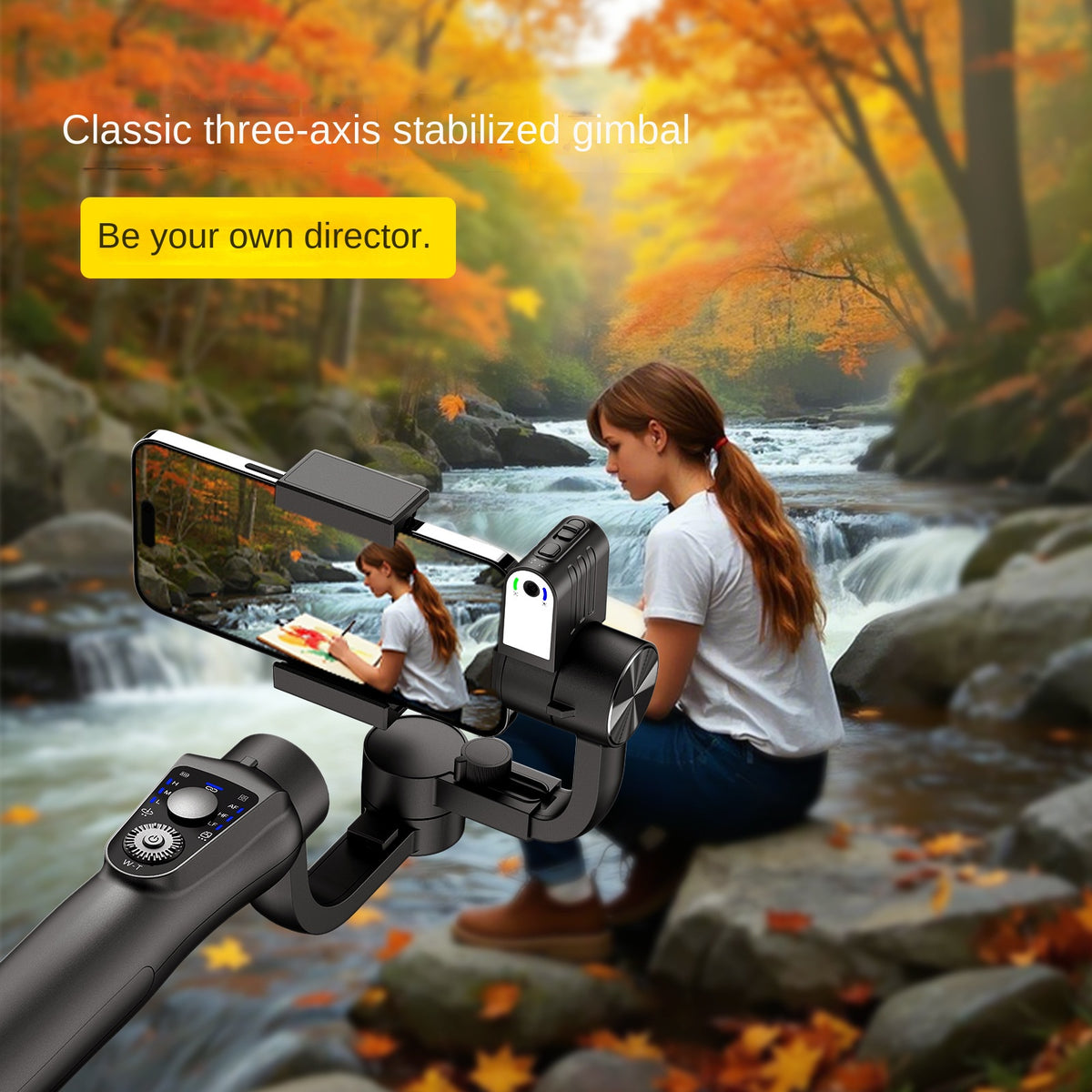 Estabilizador de mano clásico S5B, gimbal inteligente para teléfonos móviles de tres ejes ortogonales con antivibración.