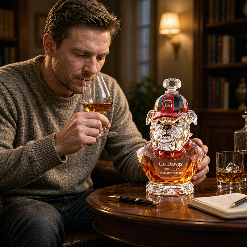 Botella de Licor de Cristal con Escultura Creativa – Decantador Multifuncional para Whisky y Bourbon, para Bar en Casa, Fiestas, Exhibición y Colección