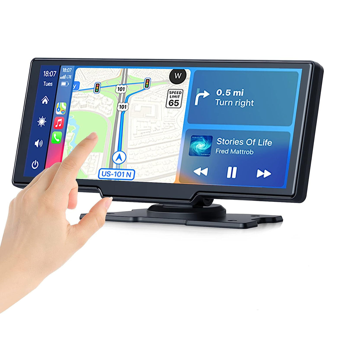 Pantalla inteligente portátil de 10,26 pulgadas para coche con CarPlay inalámbrico, Android Auto, Bluetooth y cámara trasera AHD