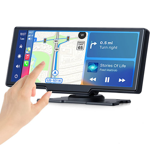 Pantalla inteligente portátil de 10,26 pulgadas para coche con CarPlay inalámbrico, Android Auto, Bluetooth y cámara trasera AHD