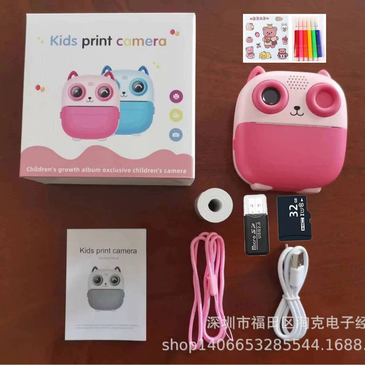Cámara digital infantil tipo Polaroid con impresión de alta definición, fotografía, grabación de vídeo, disparo instantáneo e impresión instantánea, regalo para niños