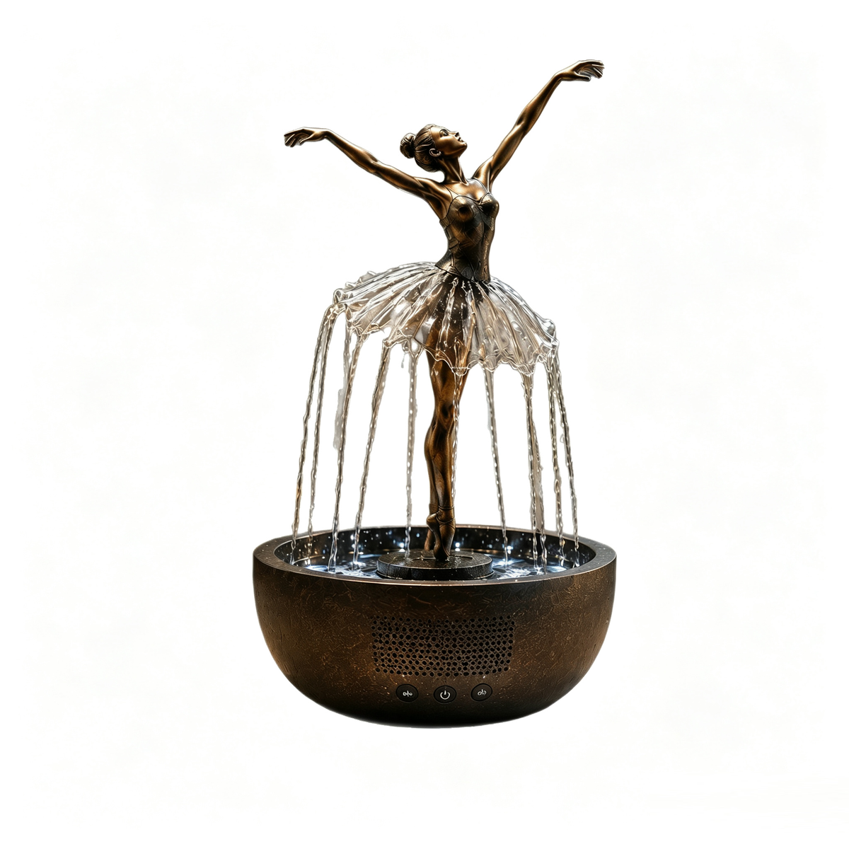 Fountain with Bluetooth speaker and ballerina waterfall