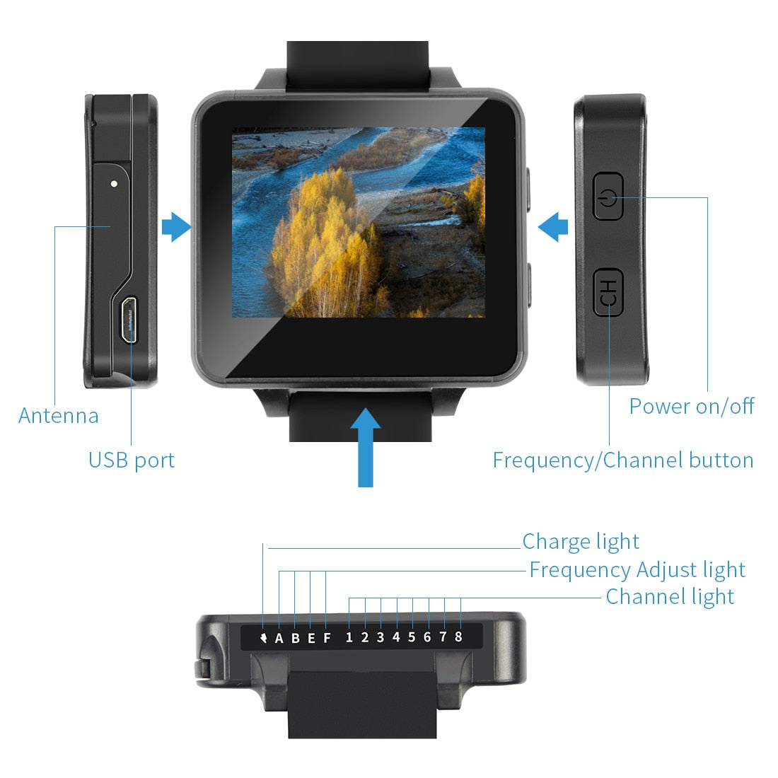 Reloj FPV BOSCAM BOS200RC Actualizado – Receptor Inalámbrico de 5,8 GHz con 40 Canales, Monitor TFT HD de 960 × 240 y Pantalla de 2 Pulgadas para Cámara RC DIY y Cuadricópteros