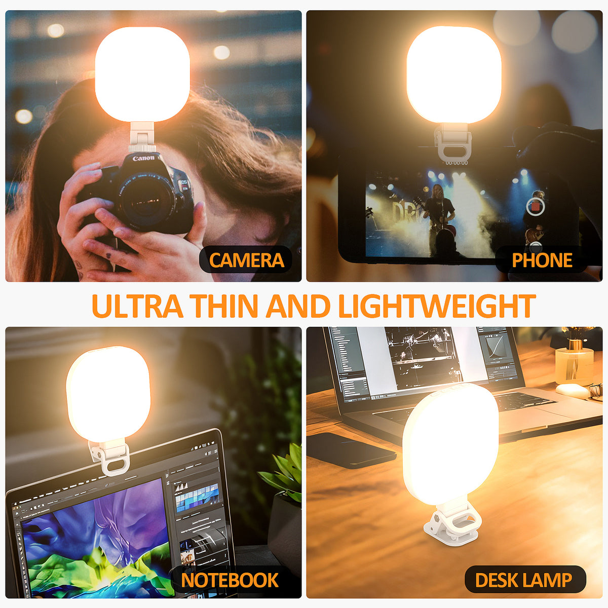 Luz de relleno para teléfono móvil, aro de luz para transmisiones en directo, luz LED para fotografía con ordenador portátil y luz de relleno para videoconferencias
