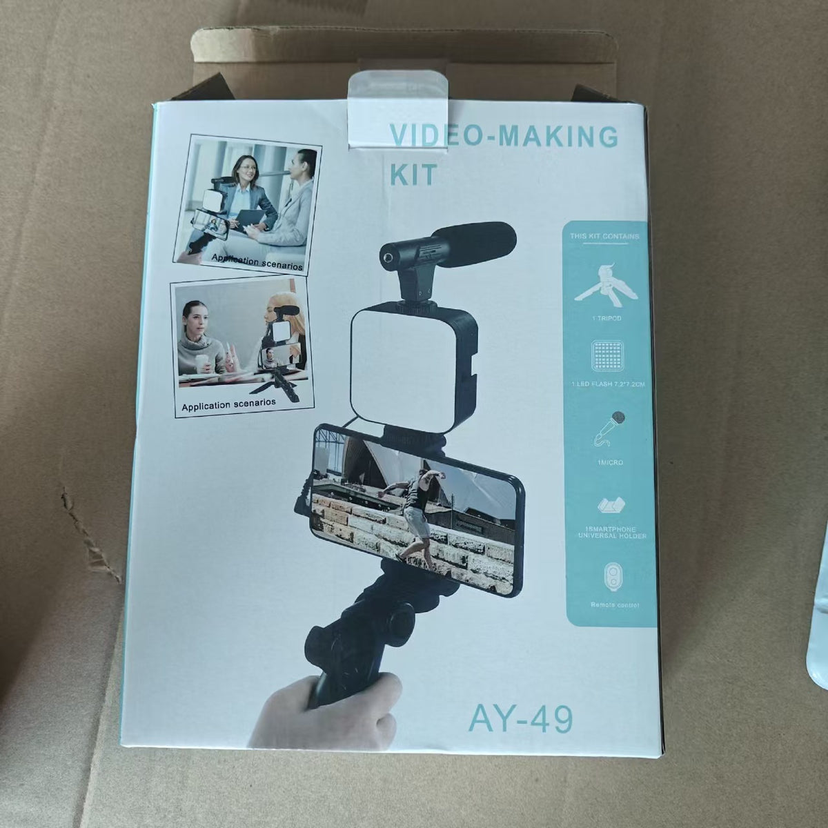 Luz de relleno de bolsillo de belleza para escritorio con patas/trípode y set de micrófono, lámpara de conferencias para cámara réflex y fotografía de mano con micrófono.