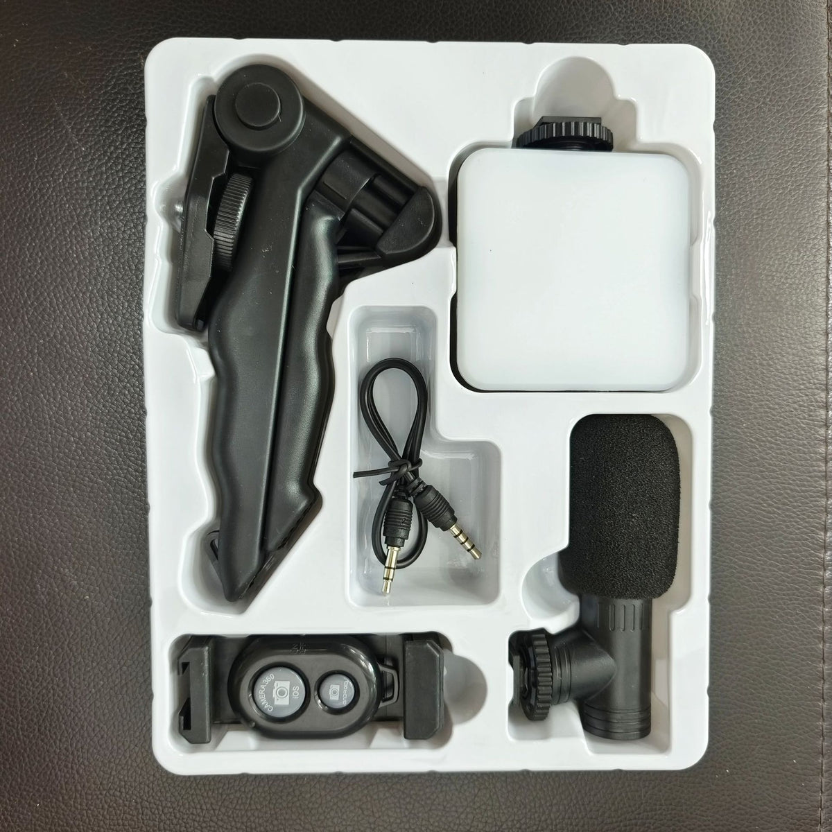 Luz de relleno de bolsillo de belleza para escritorio con patas/trípode y set de micrófono, lámpara de conferencias para cámara réflex y fotografía de mano con micrófono.