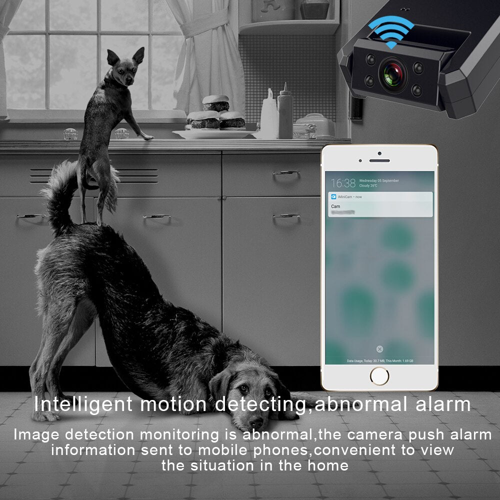 Mini Cámara 4K WiFi Inteligente – Videocámara Inalámbrica HD con Punto de Acceso IP, Visión Nocturna, Detección de Movimiento y Diseño Compacto para Vlogs