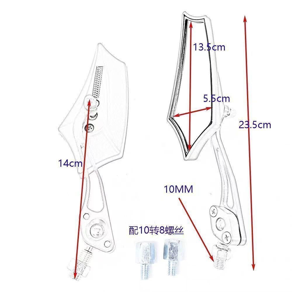 Espejo retrovisor universal de aleación de aluminio para motocicleta y vehículo eléctrico, rosca derecha de 8 mm, venta al por mayor