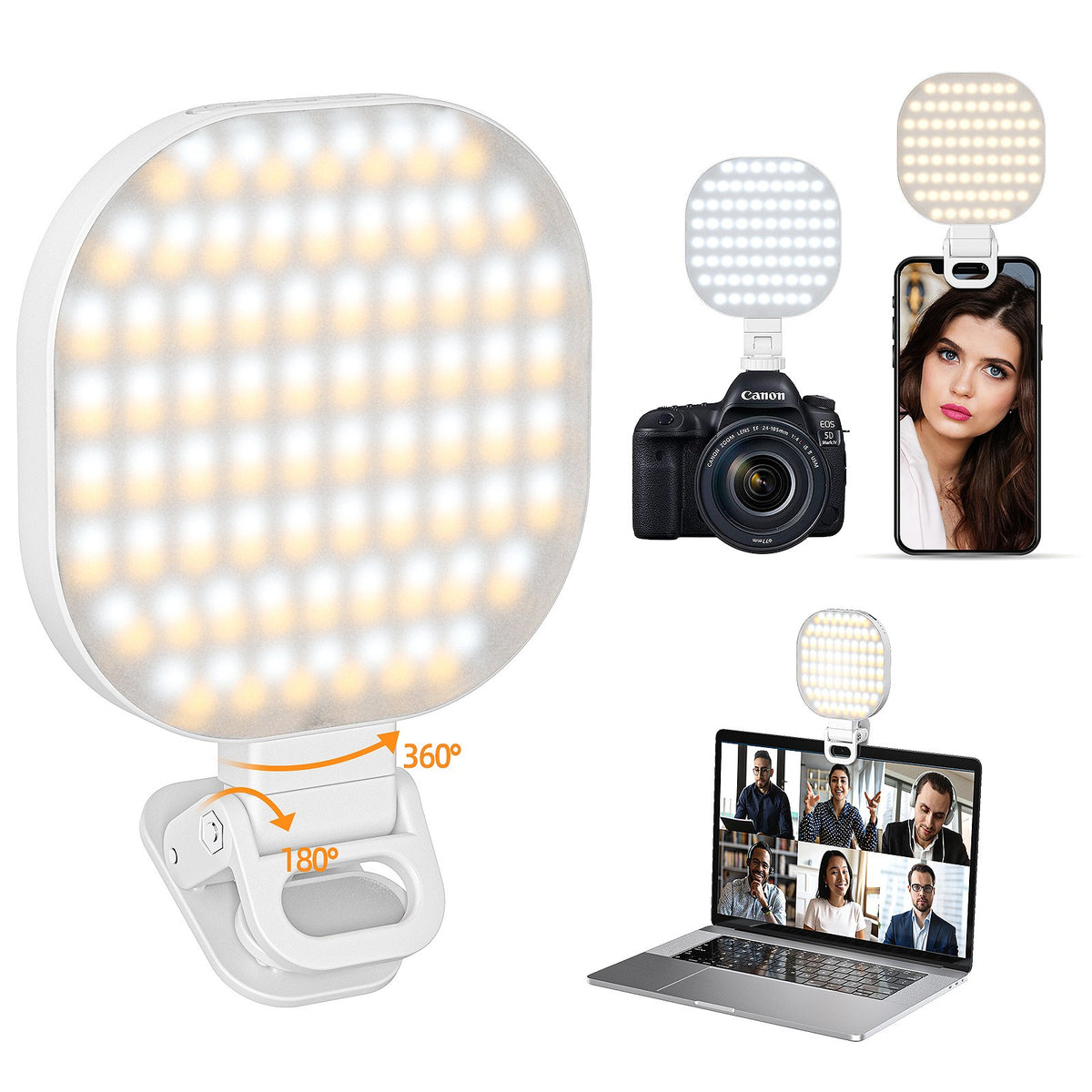 Luz de relleno para teléfono móvil, aro de luz para transmisiones en directo, luz LED para fotografía con ordenador portátil y luz de relleno para videoconferencias