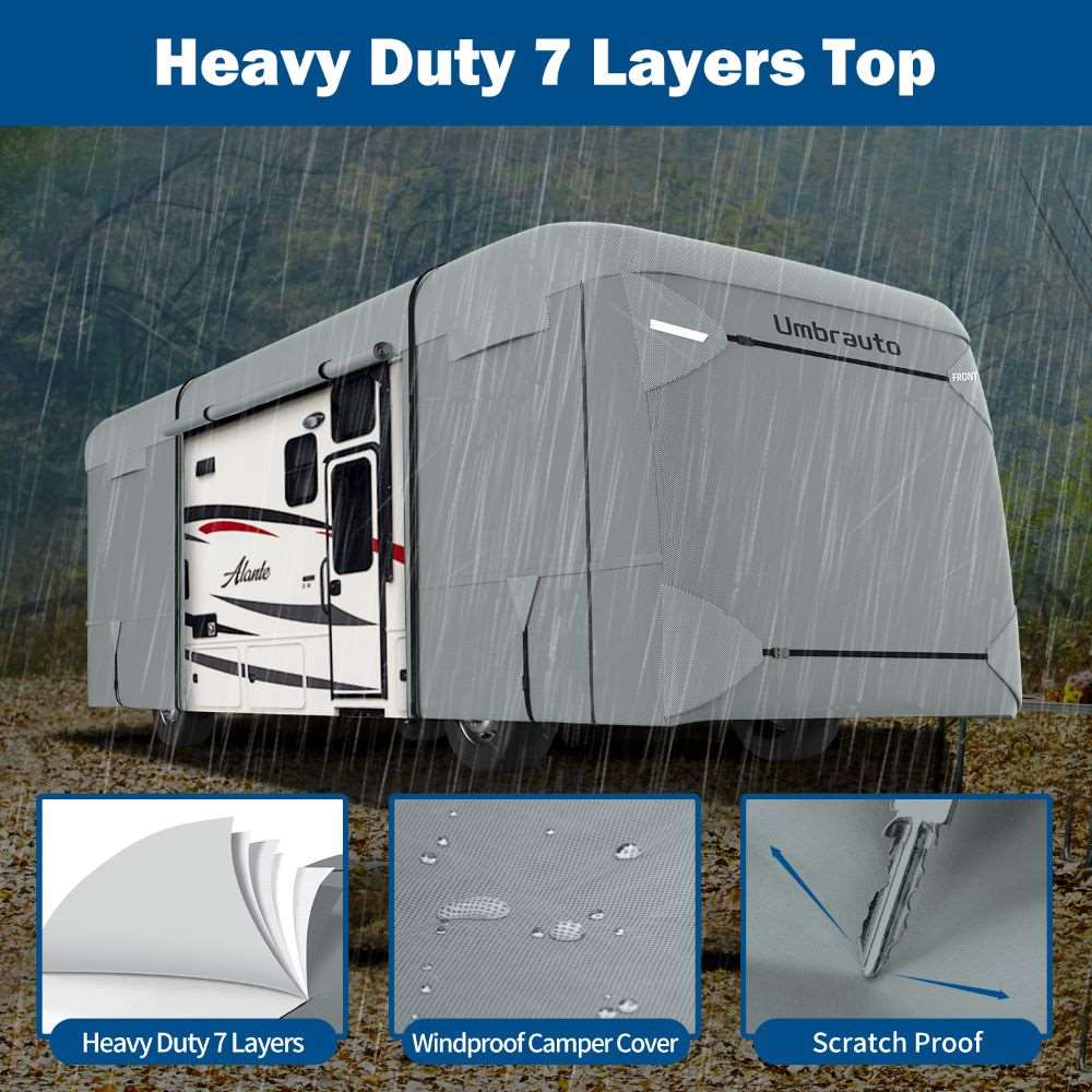 Funda Umbrauto para autocaravana Clase A, 7 capas reforzadas, resistente al viento y transpirable, color gris