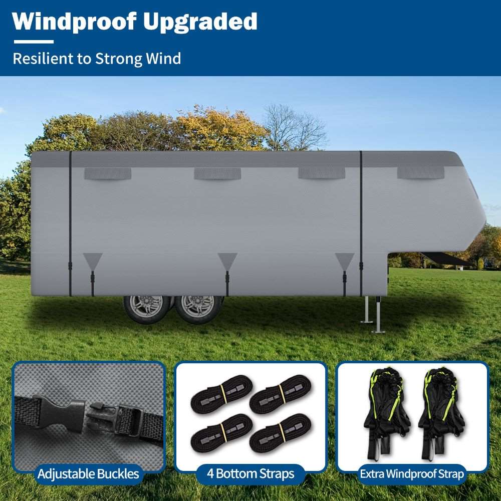 Funda Umbrauto para autocaravana de quinta rueda, 7 capas reforzadas, protección UV, impermeable y transpirable