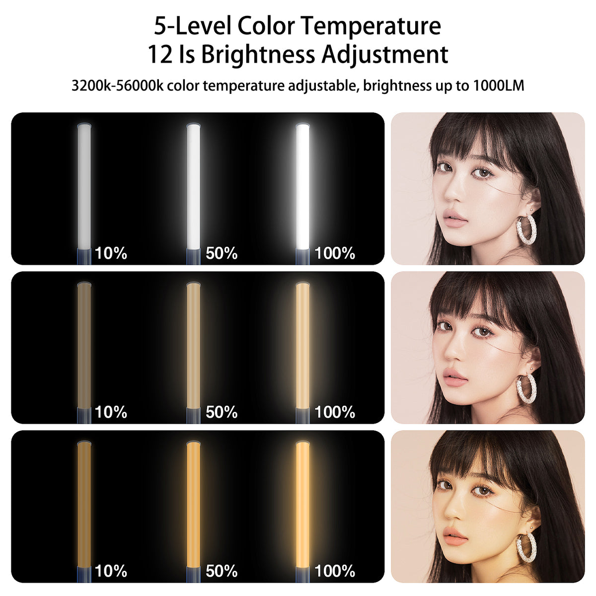 Barra de luz LED RGB multicolor de relleno, portátil y de mano, 3200 K–5600 K, luz LED para fotografía y grabación