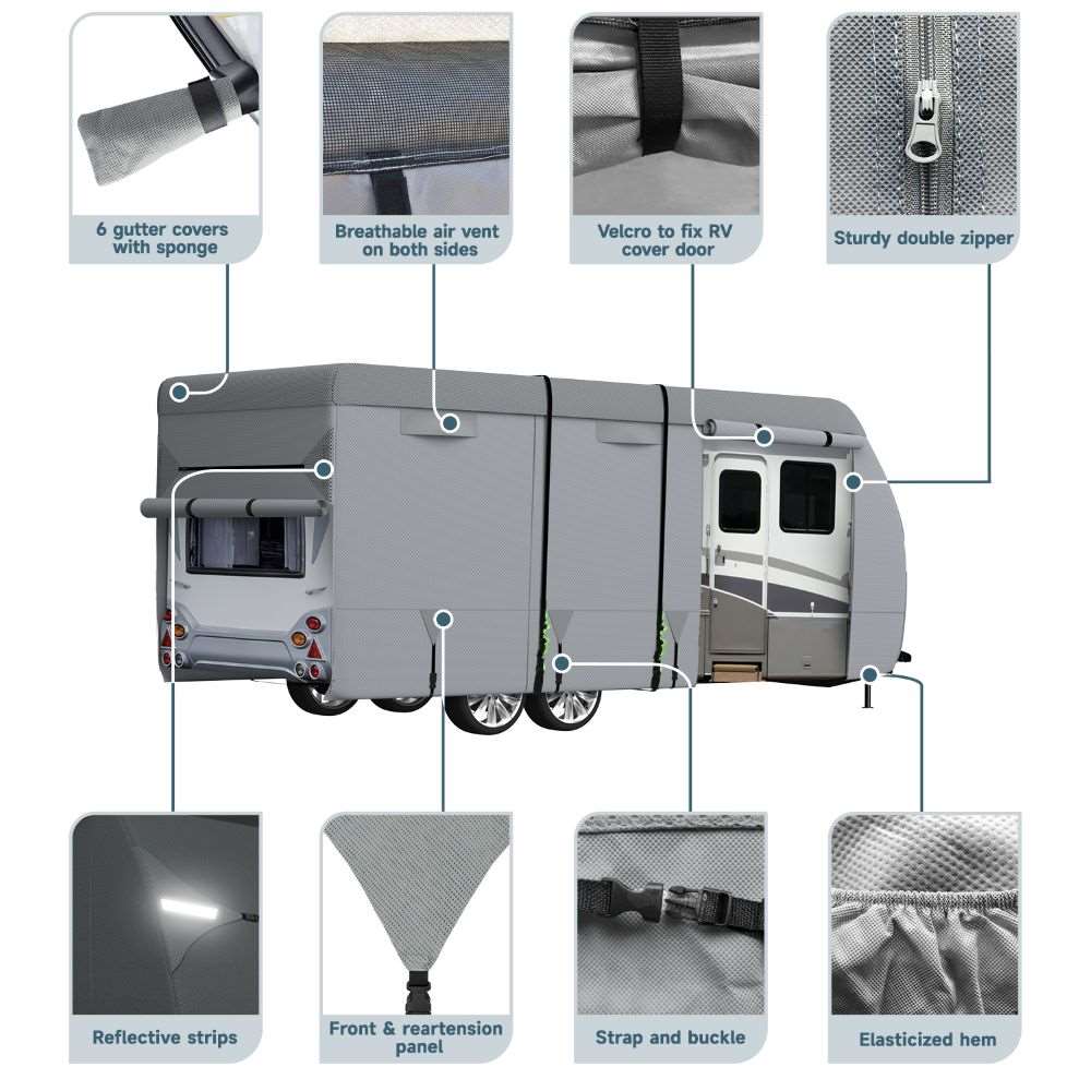 Funda para caravana Umbrauto de 7 capas, impermeable, color gris