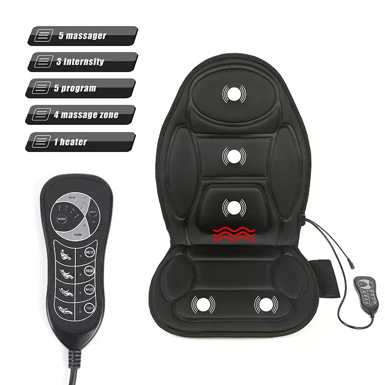 Colchón de masaje eléctrico multifunción para todo el cuerpo, con vibración Shiatsu, calefacción y asiento acolchado para el hogar y el coche