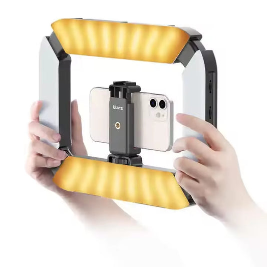 Ulanzi U200 Aro de luz LED para cámara con rig de vídeo portátil, luz LED de mano para grabación de vídeo