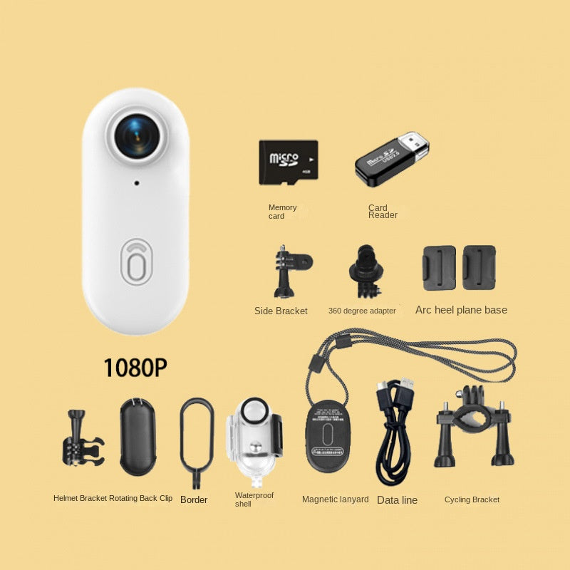 Cámara Deportiva Thumb con Clip Trasero Magnético – Cámara para Bicicleta, Grabadora Portátil para Deportes y Mascotas