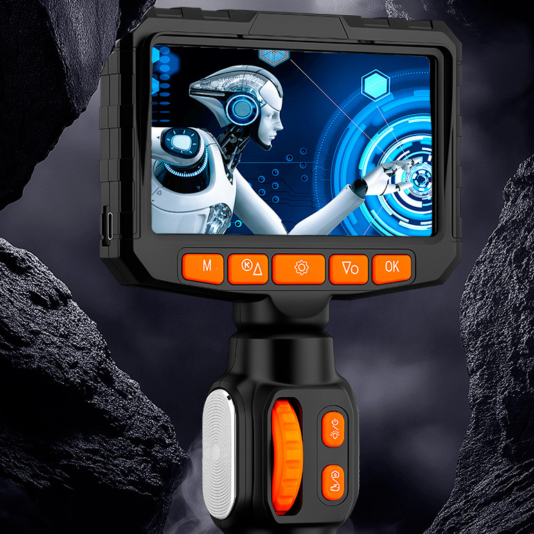 Endoscopio de inspección con giro de 360° para automoción, motores, tuberías y uso industrial, resistente al agua
