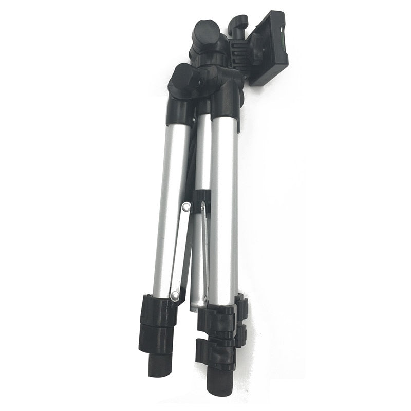 Soporte Trípode Profesional Plegable para Cámara con Tornillo y Cabezal Fluido Giratorio de 360°, Estabilizador de Aluminio con Soporte para Teléfono