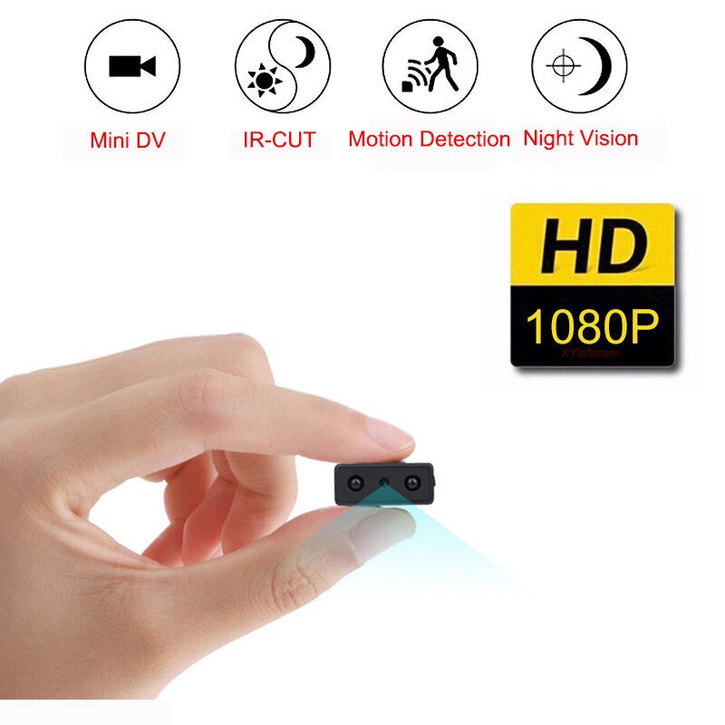 Mini Cámara Full HD 1080P para Seguridad del Hogar – Videocámara Micro con Visión Nocturna, Detección de Movimiento, Grabación de Vídeo y Voz