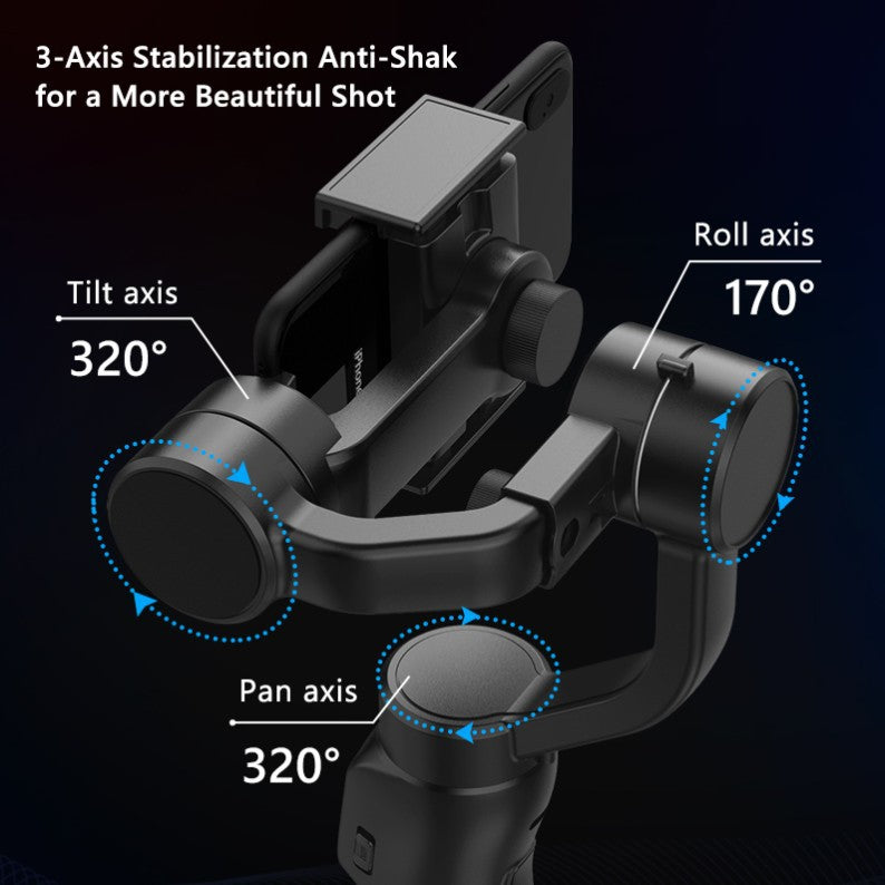 Estabilizador de mano F8 para teléfonos móviles, plataforma antivibración de tres ejes con trípode para transmisiones en vivo de TikTok y vídeos cortos.