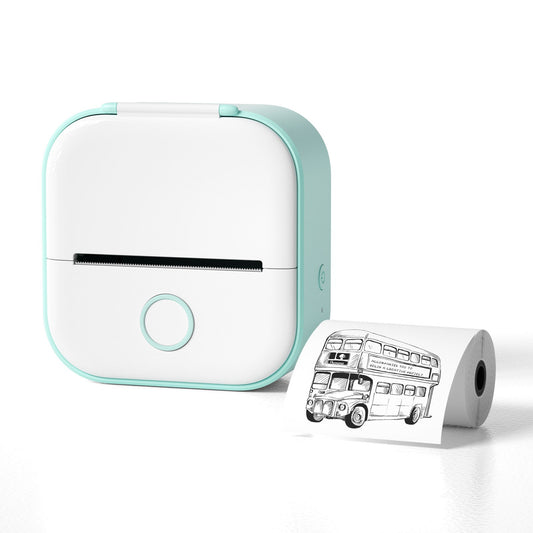 Versión internacional T02, mini impresora térmica portátil Bluetooth de bolsillo para uso doméstico, para imprimir etiquetas, fotos y notas