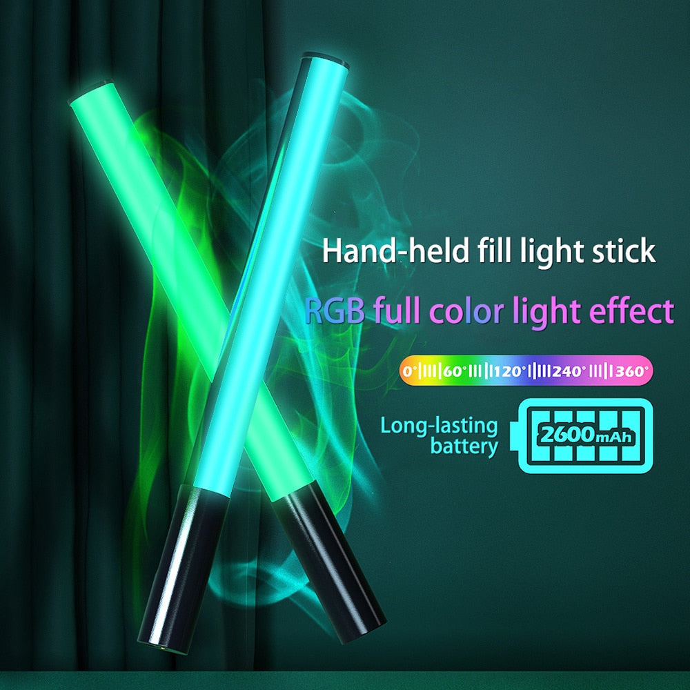 Barra de luz LED RGB multicolor de relleno, portátil y de mano, 3200 K–5600 K, luz LED para fotografía y grabación