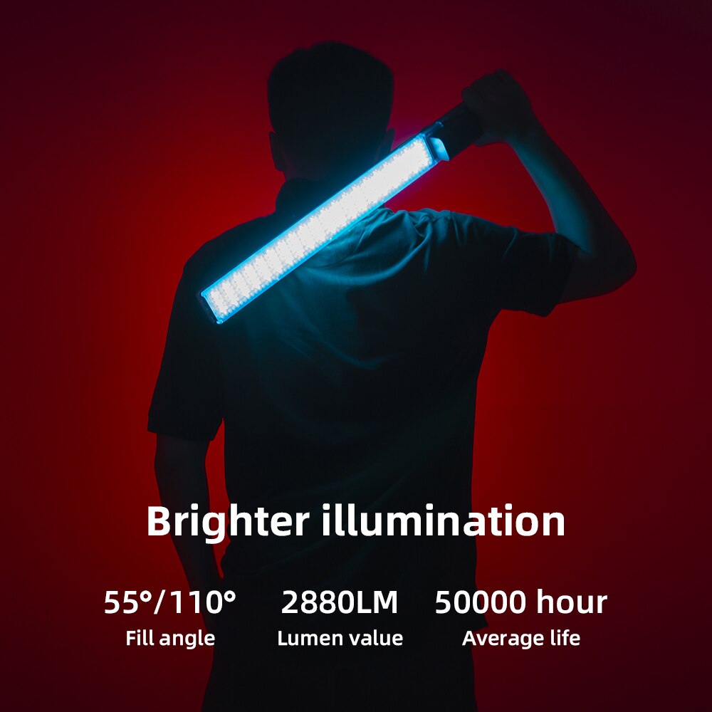Yongnuo YN360 III YN360III – Luz LED de Vídeo Portátil tipo Bastón con 3200K-5500K y RGB Multicolor, Ajuste Táctil y Control mediante Aplicación Móvil