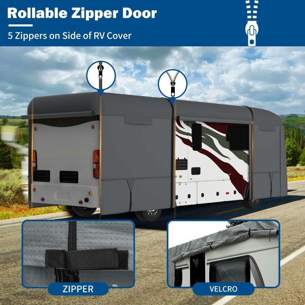 Funda Umbrauto para autocaravana Clase A, 7 capas reforzadas, resistente al viento y transpirable, color gris