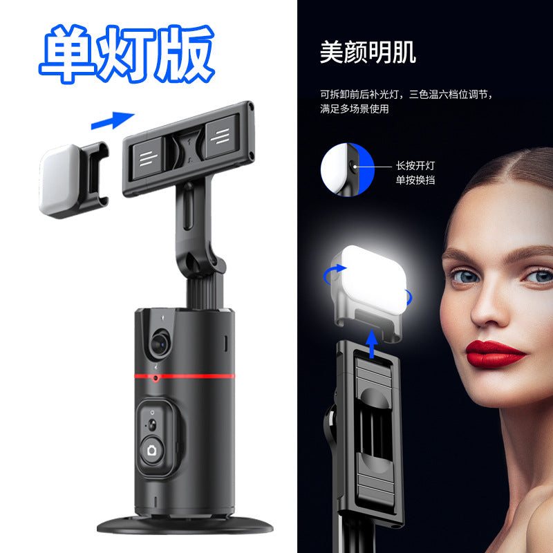 Soporte P02 con Seguimiento Facial Automático – Soporte para Teléfono con Rotación de 360°, Estabilizador Gimbal de Escritorio y Trípode para Vídeos en Directo y Vlogging