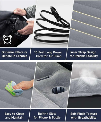 Colchón inflable reforzado Umbrauto para camping en coche y SUV Tesla Model Y, color gris